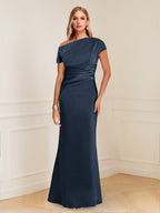 Nadia Elise Navy Blue front view mother of the bride dress