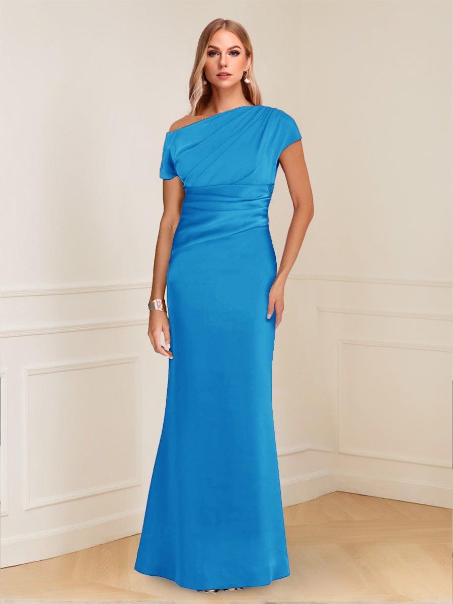 Nadia Elise Ocean Blue front view mother of the bride dress