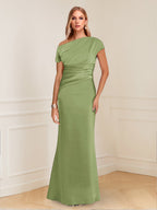 Nadia Elise Olive Green front view mother of the bride dress