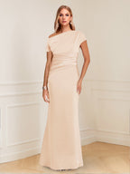 Nadia Elise Peach front view mother of the bride dress