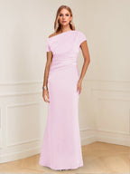 Nadia Elise Rose Pink front view mother of the bride dress