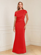 Nadia Elise Red front view mother of the bride dress