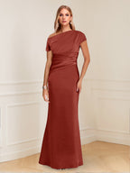 Nadia Elise Rust front view mother of the bride dress