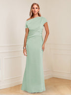 Nadia Elise Sage Green back view mother of the bride dress