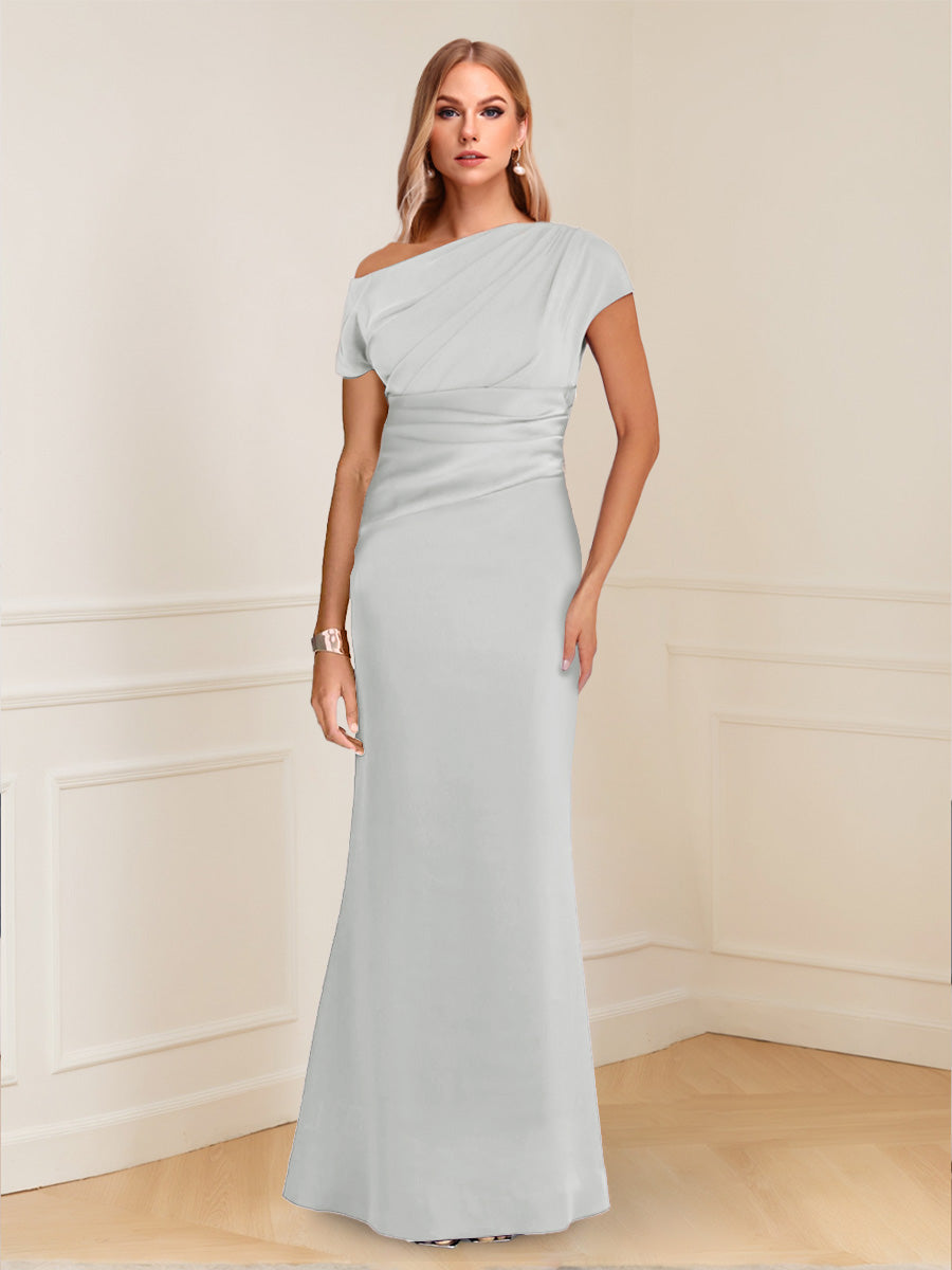 Nadia Elise Silver front view mother of the bride dress
