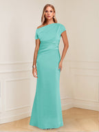 Nadia Elise Turquoise front view mother of the bride dress