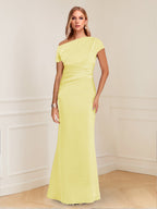 Nadia Elise Yellow front view mother of the bride dress