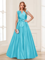 Gina Mae Turquoise front view mother of the bride dress