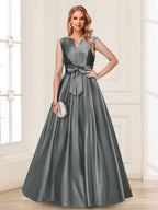 Gina Mae Grey front view mother of the bride dress