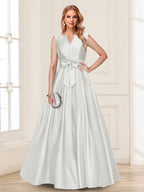 Gina Mae Ivory front view mother of the bride dress