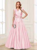 Gina Mae Pearl Pink front view mother of the bride dress