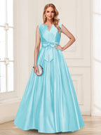 Gina Mae Sky Blue back view mother of the bride dress