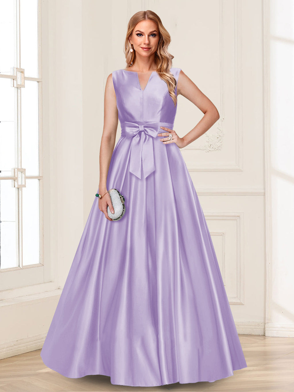 Gina Mae Lilac back view mother of the bride dress
