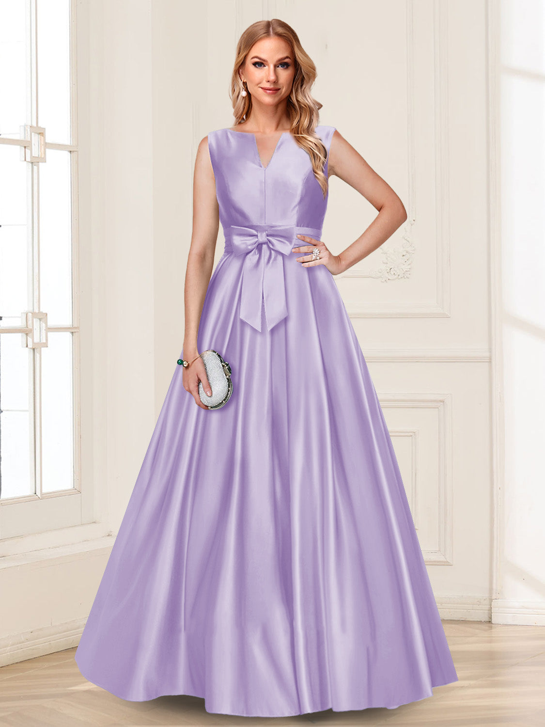 Gina Mae Lilac back view mother of the bride dress