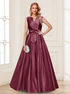 Gina Mae Plum front view mother of the bride dress