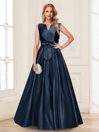 Gina Mae Navy Blue front view mother of the bride dress