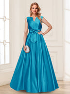 Gina Mae Ocean Blue front view mother of the bride dress