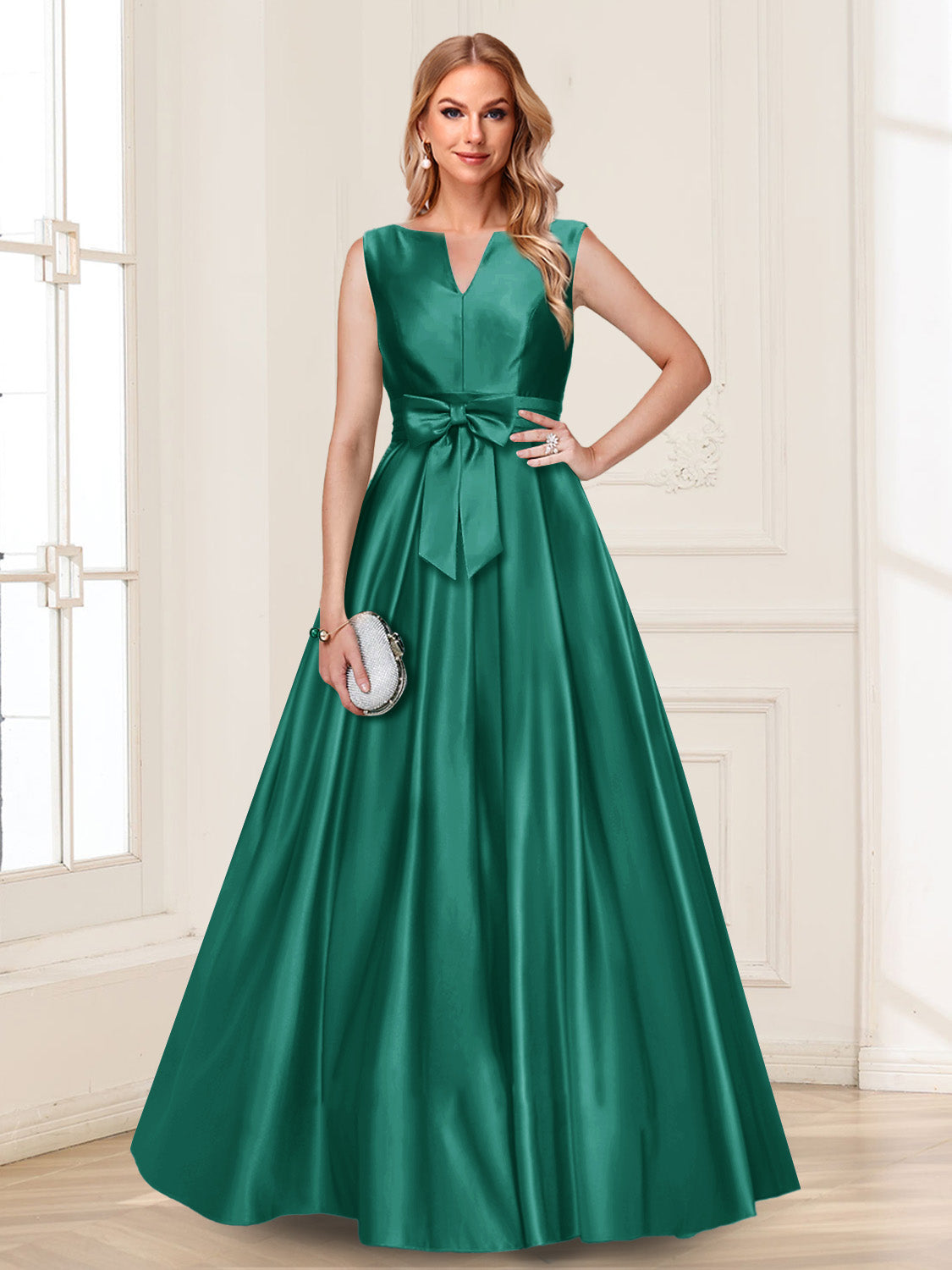 Gina Mae Peacock front view mother of the bride dress