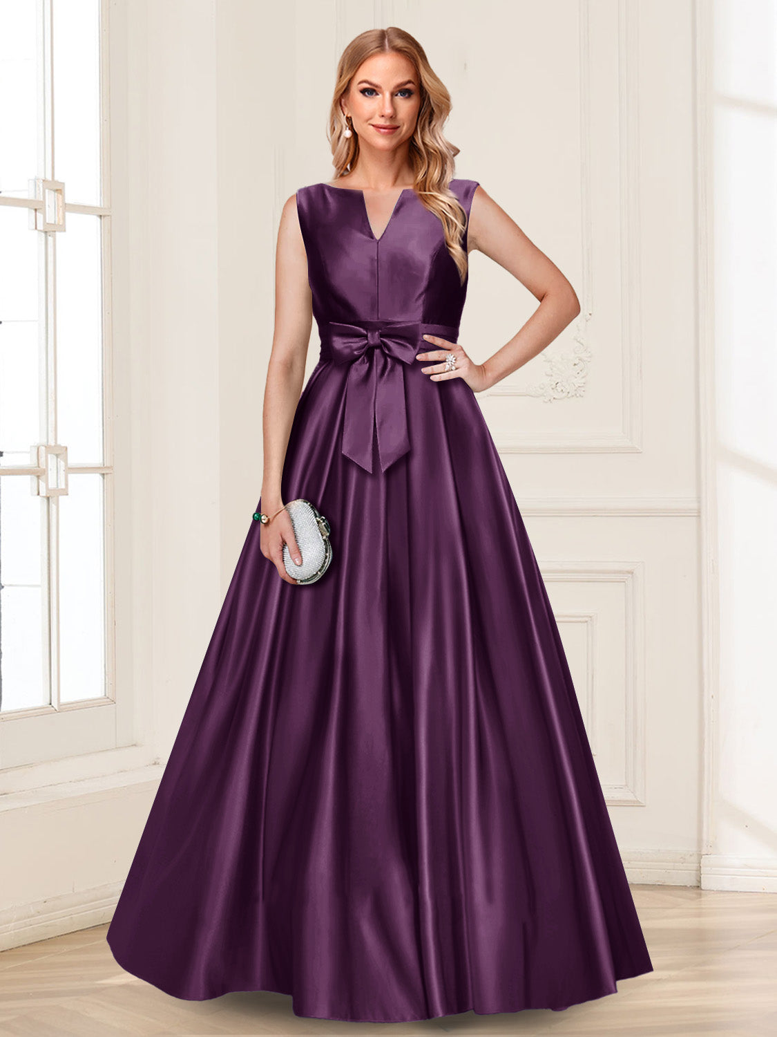 Gina Mae Plum back view mother of the bride dress