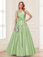 Gina Mae Sage Green back view mother of the bride dress