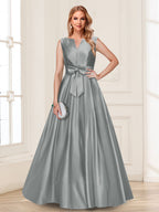 Gina Mae Steel Grey front view mother of the bride dress