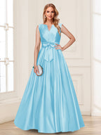 Gina Mae Sky Blue side view mother of the bride dress