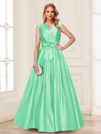 Gina Mae Pool Blue back view mother of the bride dress