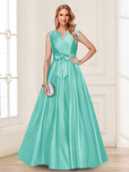 Gina Mae Turquoise back view mother of the bride dress