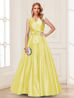 Gina Mae Yellow front view mother of the bride dress