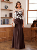 Rosaline Hope Brown front view mother of the bride dress
