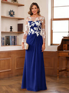 Evelyne royal blue front view mother of the bride dress