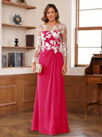 Rosaline Hope Fuchsia back view mother of the bride dress