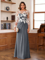 Rosaline Hope Grey front view mother of the bride dress