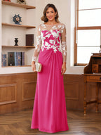 Rosaline Hope Hot Pink front view mother of the bride dress