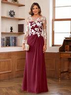 Evelyne burgundy alternate front view 3 mother of the bride dress