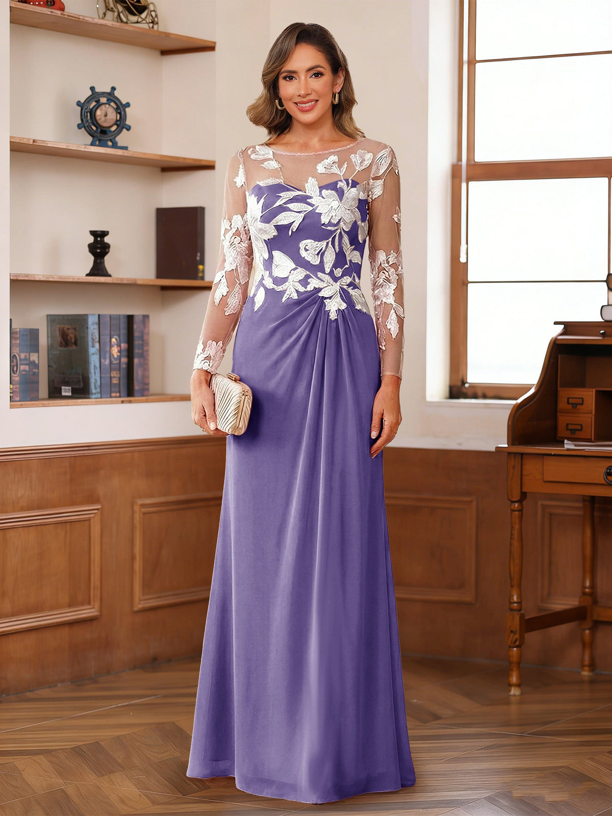 Evelyne wisteria alternate front view 2 mother of the bride dress