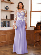 Evelyne lilac front view mother of the bride dress