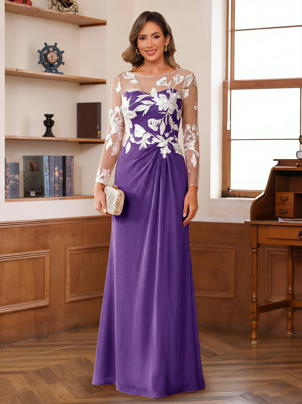 Evelyne regency front view mother of the bride dress