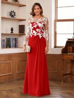 Rosaline Hope Red front view mother of the bride dress