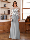 Rosaline Hope Silver front view mother of the bride dress