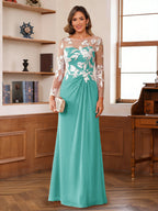 Rosaline Hope Pool Blue back view mother of the bride dress
