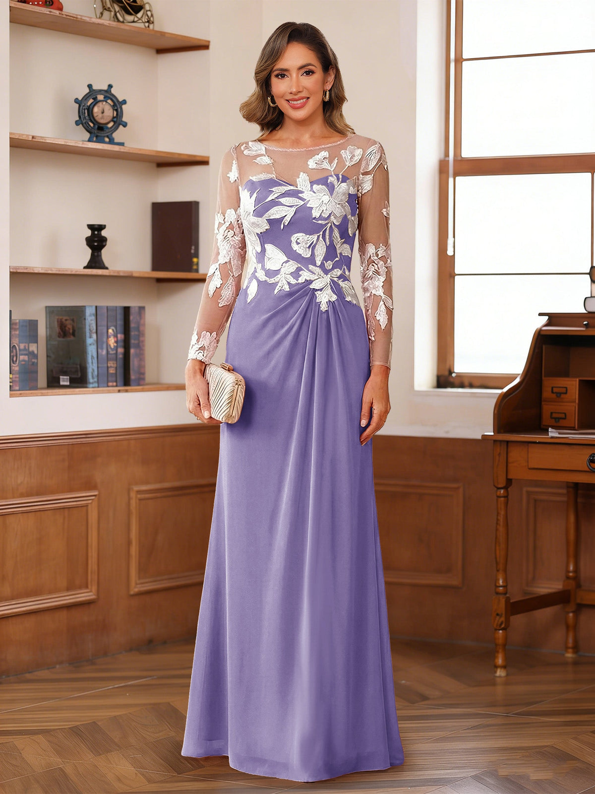 Evelyne wisteria alternate front view 3 mother of the bride dress