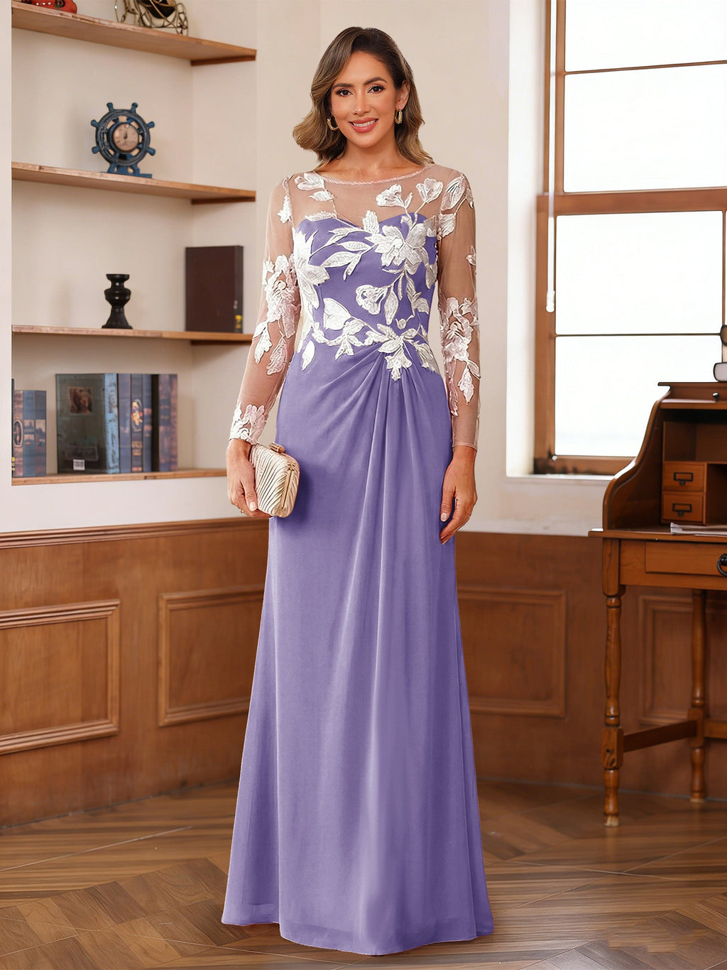 Rosaline Hope Wisteria back view mother of the bride dress