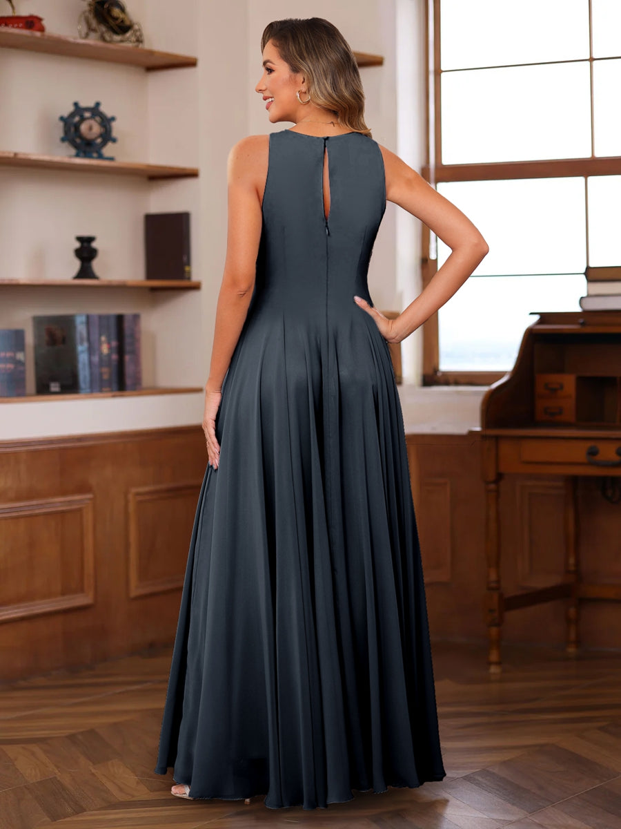 Georgiana Moss Navy Blue back view mother of the bride dress