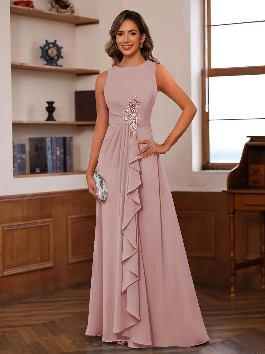 Georgiana Moss Dusty Rose front view mother of the bride dress