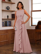 Georgiana Moss Dusty Rose front view mother of the bride dress