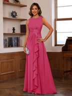 Georgiana Moss Fuchsia front view mother of the bride dress