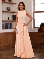 Georgiana Moss Peach front view mother of the bride dress