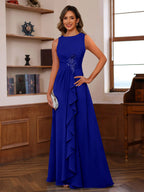 Georgiana Moss Royal Blue front view mother of the bride dress
