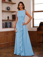 Georgiana Moss Sky Blue side view mother of the bride dress
